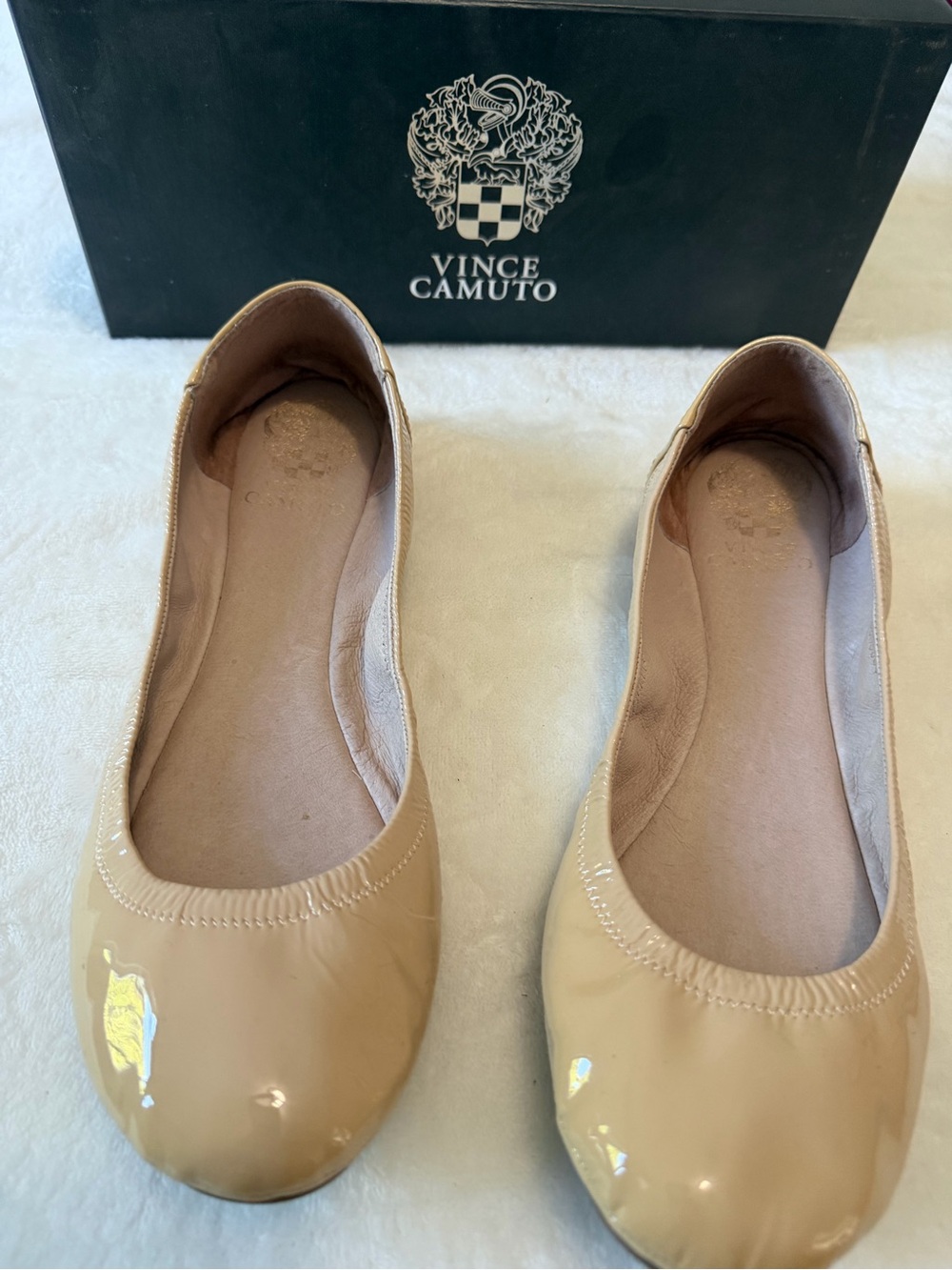 Vince Camuto Nude Patent Ballet Flats 9.5